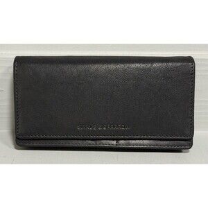 SPIKES & SPARROW Black Leather Bi Fold Multiple Compartment Smith‎ Wallet New